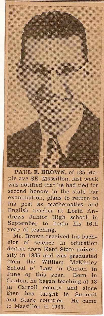 Paul E. Brown - Second Honors in State Bar Exam