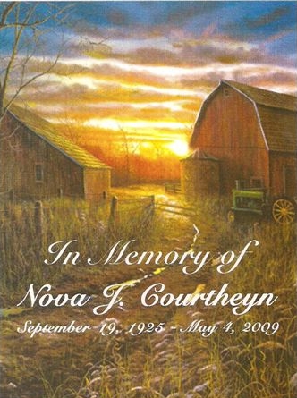 Nova J. King Courtheyn Funeral Card