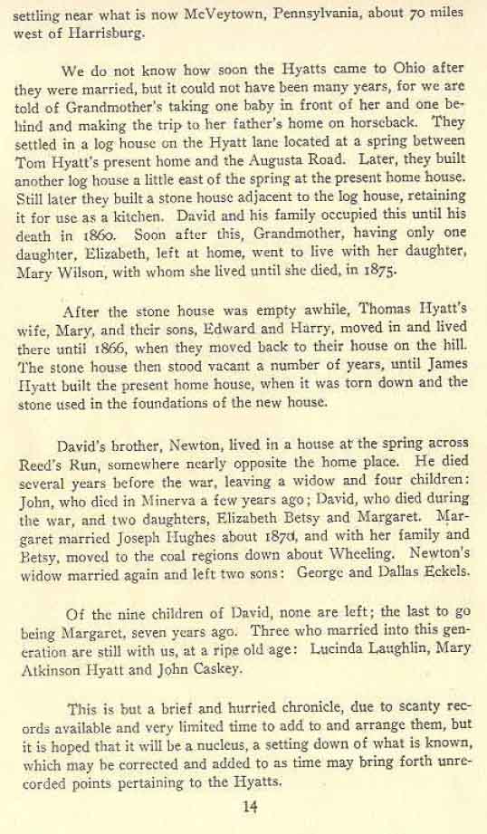 History of the Daniel-Hyatt Families