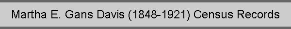 Martha E. Gans Davis (1848-1921) Census Records