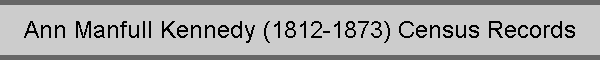 Ann Manfull Kennedy (1812-1873) Census Records