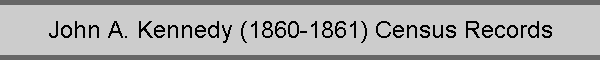 John A. Kennedy (1860-1861) Census Records