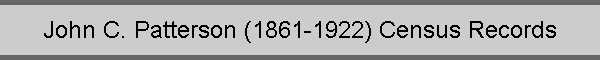 John C. Patterson (1861-1922) Census Records