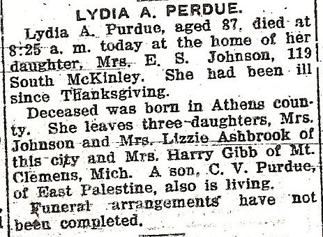 Lydia Ann Norris Perdue Obituary