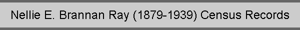 Nellie E. Brannan Ray (1879-1939) Census Records