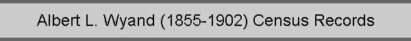 Albert L. Wyand (1855-1902) Census Records